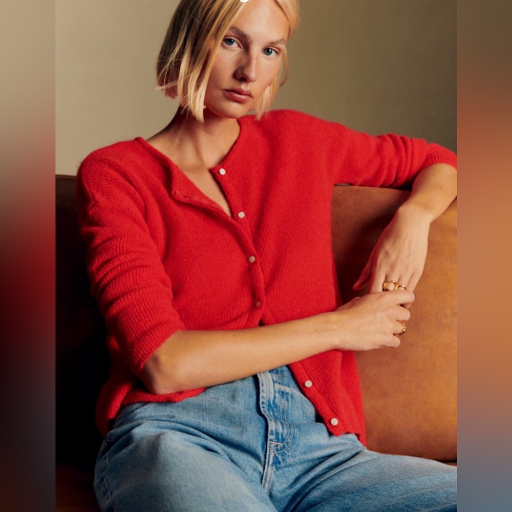 Sézane Gaspard Red Cardigan